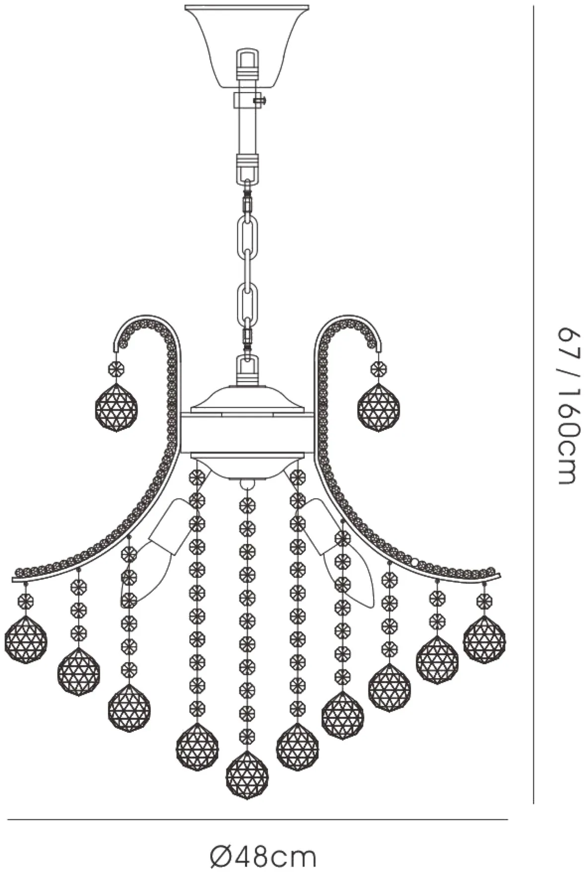 Bask Crystal Chandelier 4 Light French Gold IL30216/BA  Diyas Bask